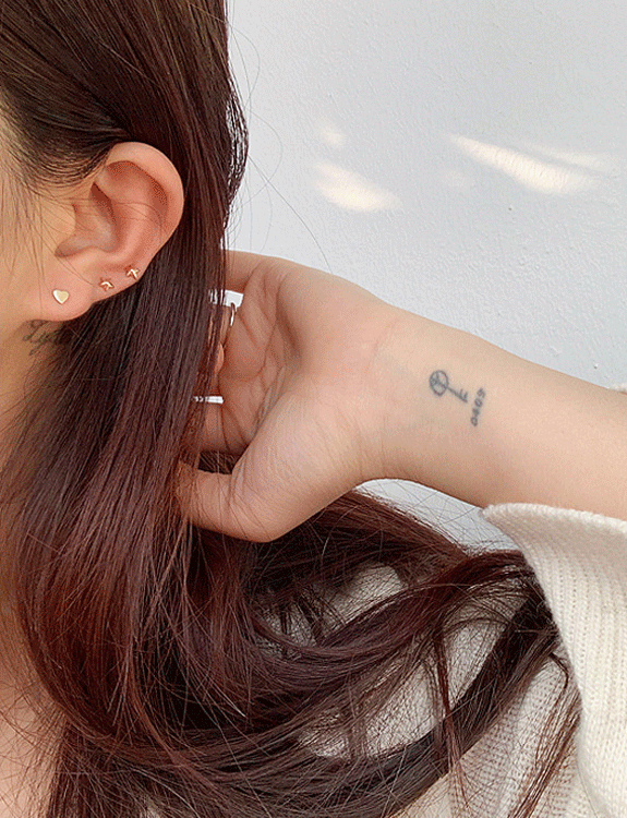 (92.5 silver) mini heart earring 002